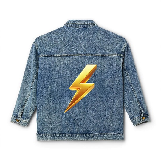 yellow lightning bolt clipart energy 184 Classic Women's Denim Jackets