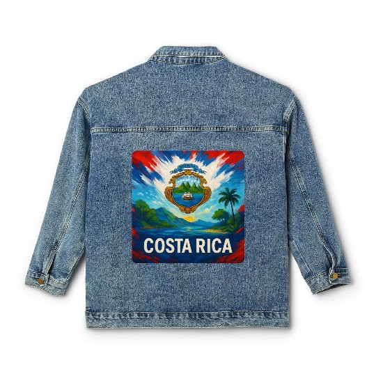 Costa Rica Travel Art Classic Women's Denim Jackets