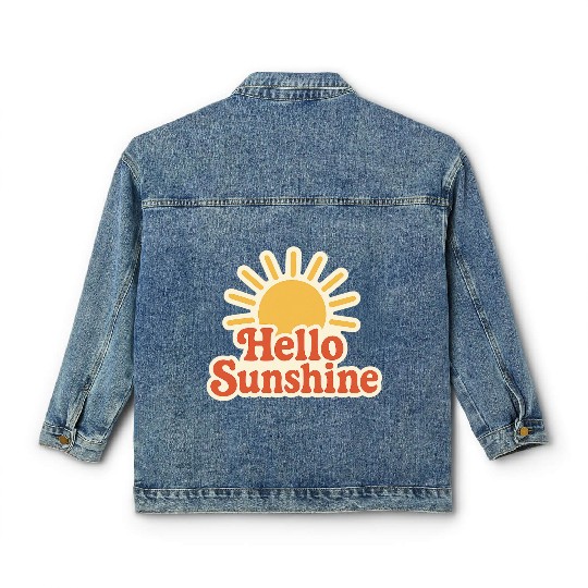Sunrise Hello Sunshine Illustration Classic Women's Denim Jackets