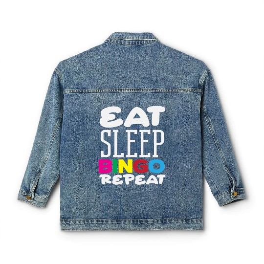Bingo Player Eat Sleep Bingo Repeat Classic Women's Denim Jackets