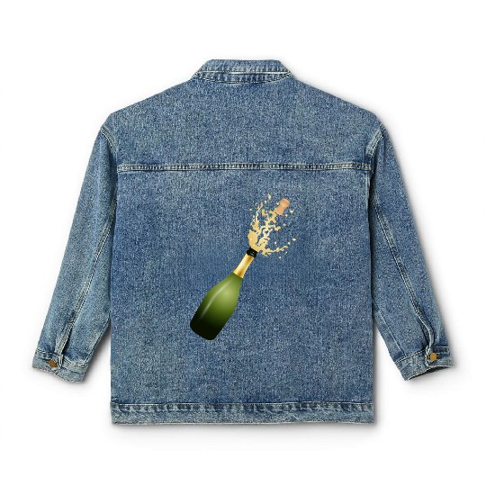 A champagne bottle – for New Year's Eve & parties Classic Women's Denim Jackets