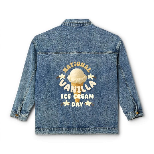 National Vanilla Ice CreaM Day Design Classic Women's Denim Jackets