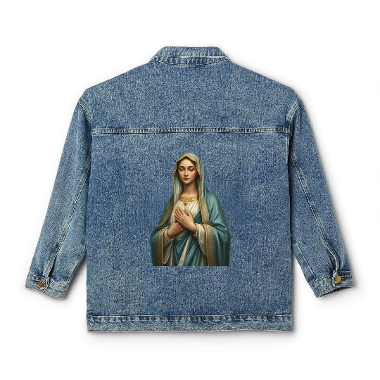 Madonna and Child Divine Embrace Classic Women's Denim Jackets