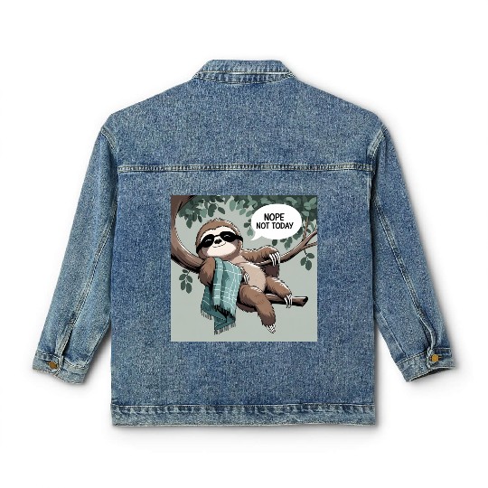 Chill Sloth with Sunglasses and Blanket Classic Women's Denim Jackets