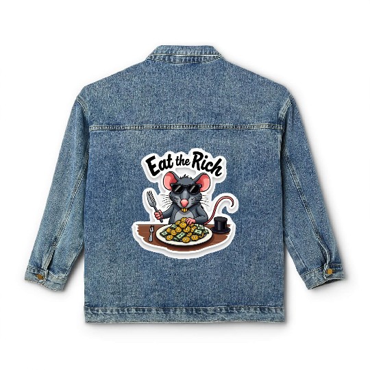 Eat the Rich Rat – Street Rebellion Classic Women's Denim Jackets