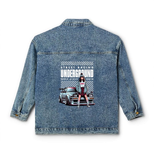 Japanese Underground Street Racing - JDM Car Classic Women's Denim Jackets