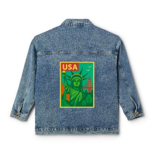 Iconic Statue of Liberty Urban Artwork  Classic Women's Denim Jackets