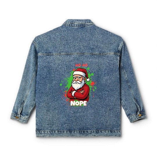 Ho Ho Nope – Grumpy Santa Art Classic Women's Denim Jackets