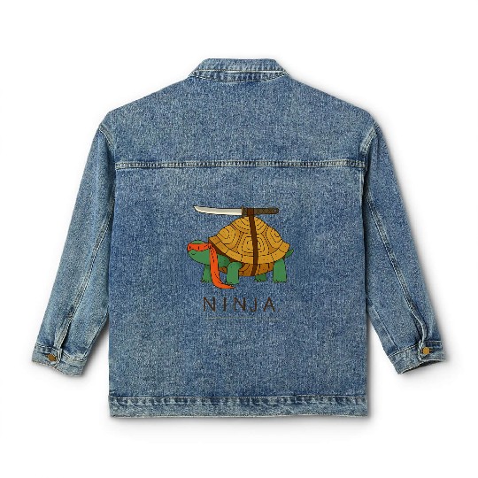 Ninja Turtle Warrior Illustration Classic Women's Denim Jackets