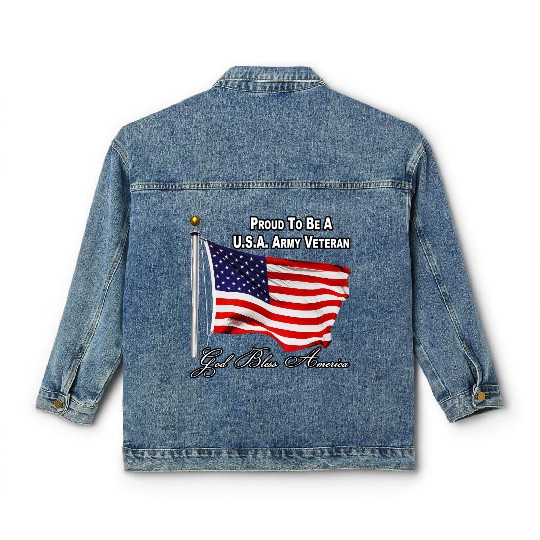 Proud To Be A US Army Veteran Classic Women's Denim Jackets