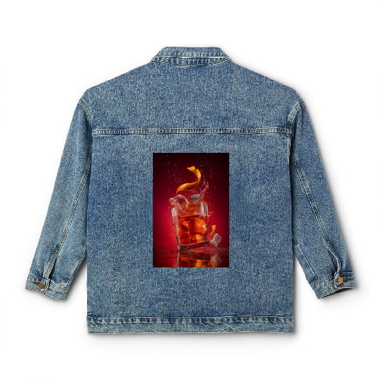 Splashing Negroni Cocktail Classic Women's Denim Jackets