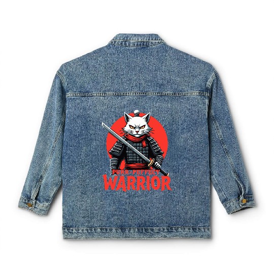 Purr-Perfect Warrior Cat Design Classic Women's Denim Jackets