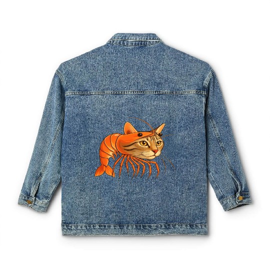 Trippi Troppi Italian Brainrot – Funny Shrimp Cat  Classic Women's Denim Jackets