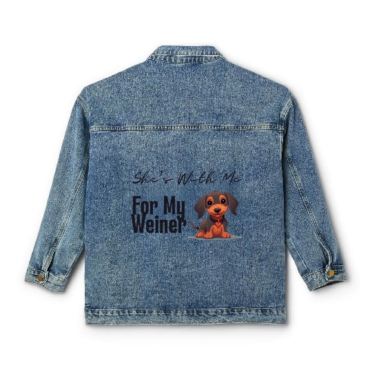 Cute Dachshund Dog with me for my weiner Classic Women's Denim Jackets