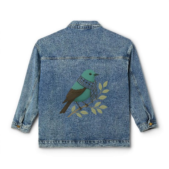 Palestine Sunbird with Keffiyeh and Olive Branch Classic Women's Denim Jackets