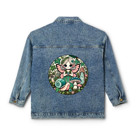 Enchanted Forest Fairy Illustration Classic Women's Denim Jackets