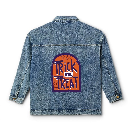 Trick or Treat Halloween Tombstone Classic Women's Denim Jackets