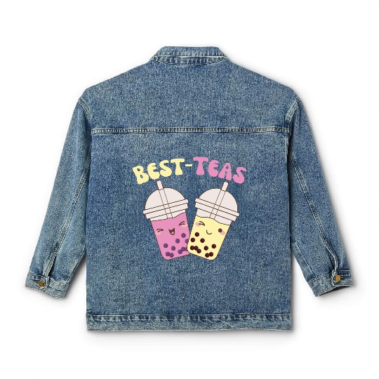 Best-Teas Cute Kawaii Bubble Tea Boba Tea Classic Women's Denim Jackets
