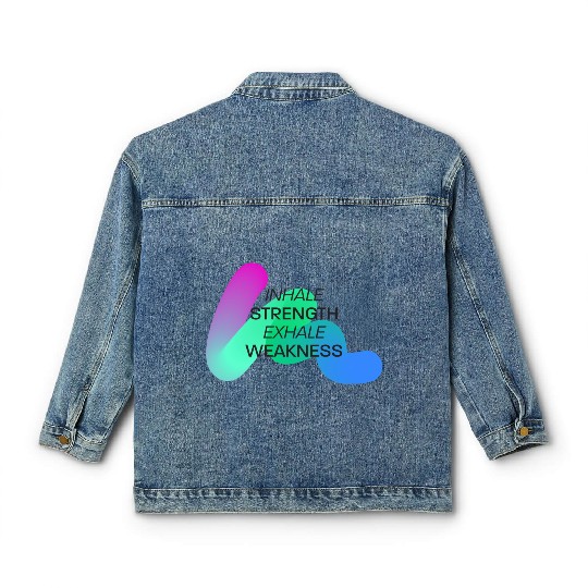 Inspirational Breath Motivation Design Classic Women's Denim Jackets
