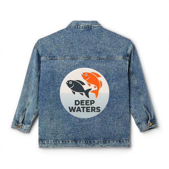 Deep Waters Fish Motif Design Classic Women's Denim Jackets