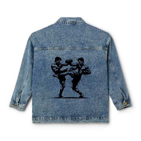 Kickboxing - When Muscle Power Meets Willpower Classic Women's Denim Jackets