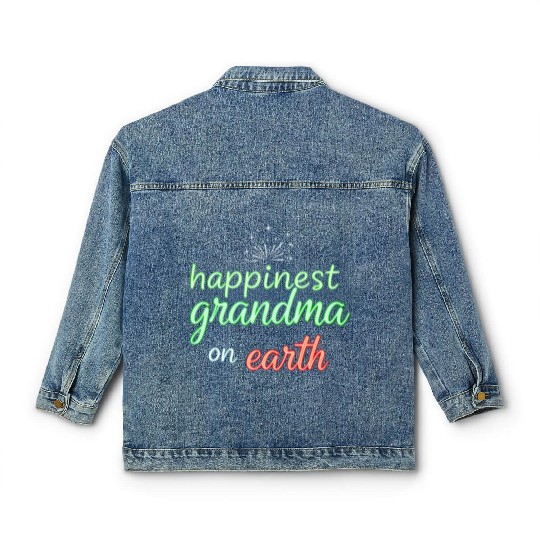 Happiest Grandma on Earth Neon Design Classic Women's Denim Jackets