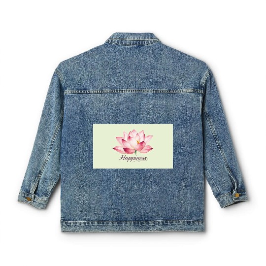 Serene Lotus Happiness Design Classic Women's Denim Jackets