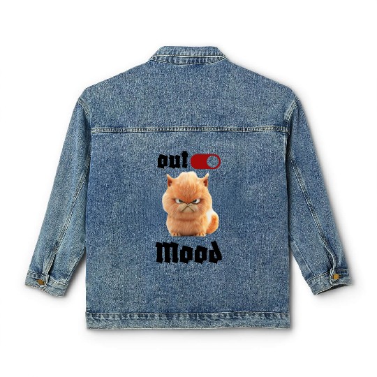 Grumpy Cat Illustration Classic Women's Denim Jackets Design