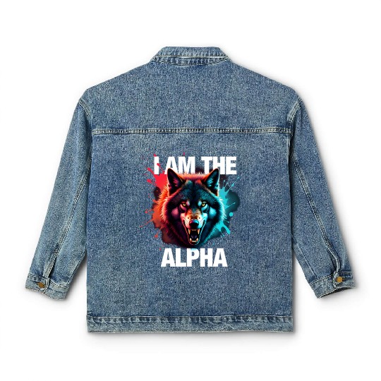 I Am The Alpha Wolf Classic Women's Denim Jackets