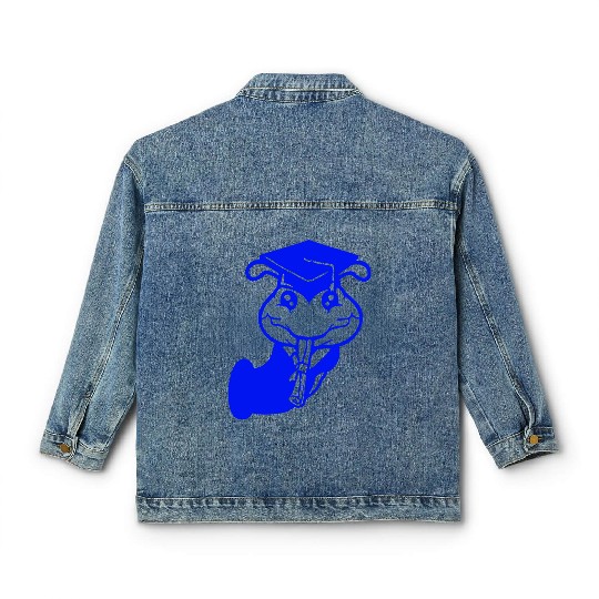 Caterpillar hole school graduation passed College Classic Women's Denim Jackets