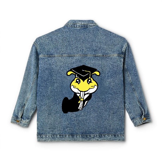 Caterpillar hole school graduation passed College Classic Women's Denim Jackets