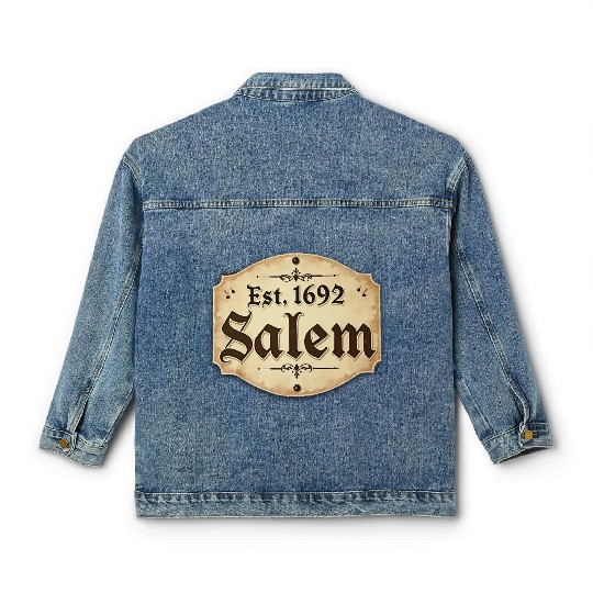 Vintage Salem Establishment Logo Design Classic Women's Denim Jackets