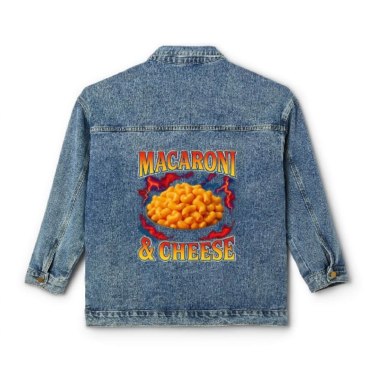 Macaroni And Cheese Favorite Food Weird 90s Classic Women's Denim Jackets
