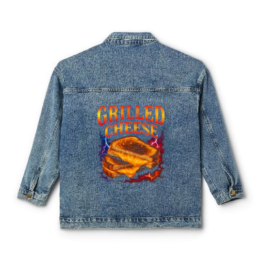 Grilled Cheese Favorite Food Funny Weird 90s Classic Women's Denim Jackets