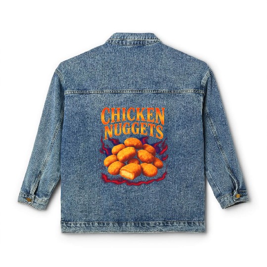 Chicken Nuggets Favorite Food Weird 90s Nuggets Classic Women's Denim Jackets