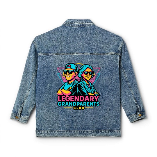 Legendary Grandparents Retro Neon Classic Women's Denim Jackets