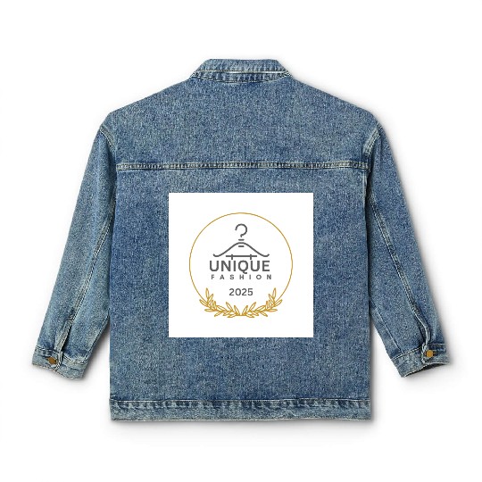 Black And Gold Minimalist Fashion Logo Classic Women's Denim Jackets