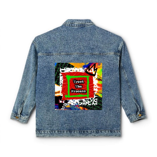 Trust The Process Graffiti Style | Green Version Classic Women's Denim Jackets