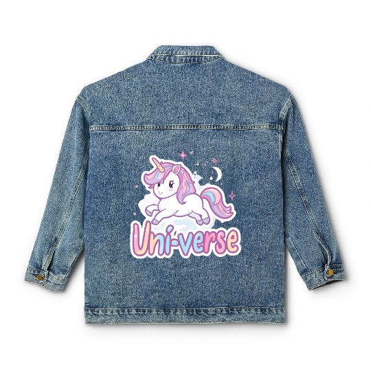 Magical Unicorn in Pastel Universe Classic Women's Denim Jackets