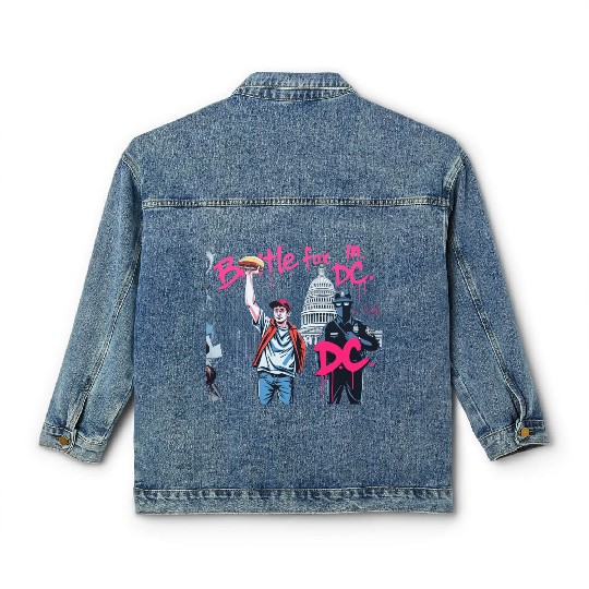 Free DC Sandwich Guy Banksy Style Street Art Classic Women's Denim Jackets