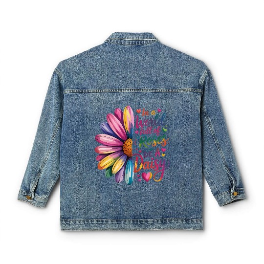 Be a Daisy in a World Full of Roses Classic Women's Denim Jackets
