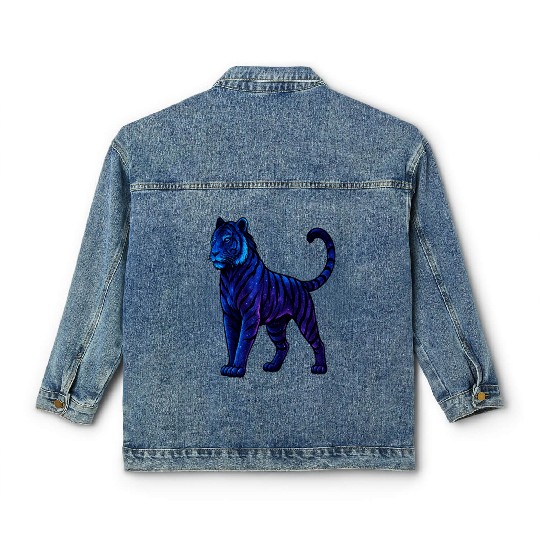 Celestial Galaxy Tiger Illustration Classic Women's Denim Jackets