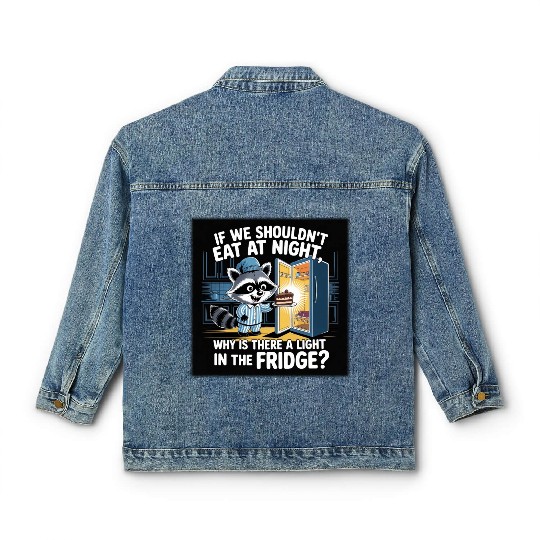 Light in the Fridge Funny Midnight Snack Quote Classic Women's Denim Jackets