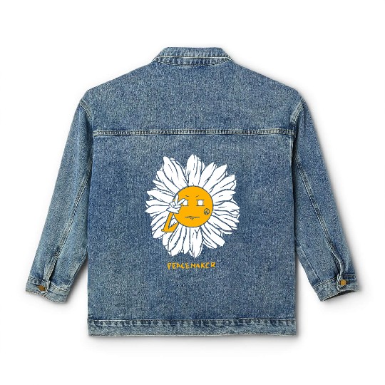 Peaceful Daisy Sunflowers Design Classic Women's Denim Jackets