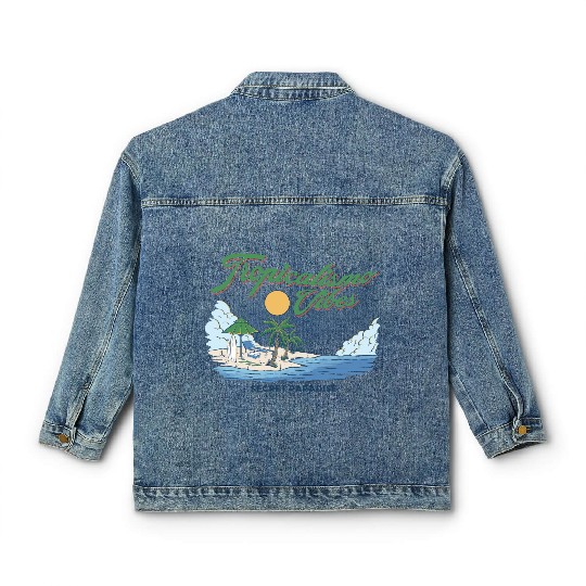 Tropical Island Escape Design Classic Women's Denim Jackets