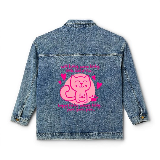 soft kitty, warm kitty, little ball of fur... Classic Women's Denim Jackets