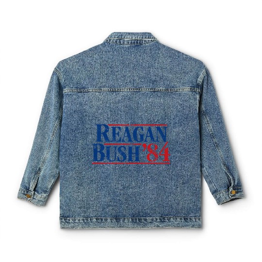 Distressed Reagan - Bush ’84 Classic Women's Denim Jackets