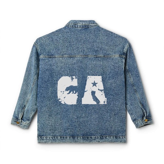 California Bear State Abbreviation Classic Women's Denim Jackets