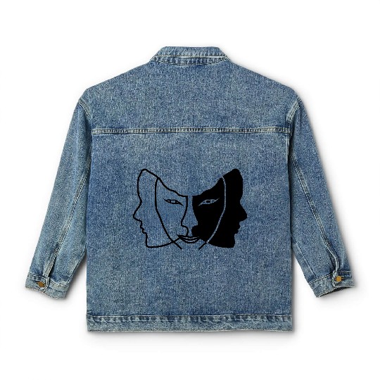 light dark face mask gemini Classic Women's Denim Jackets
