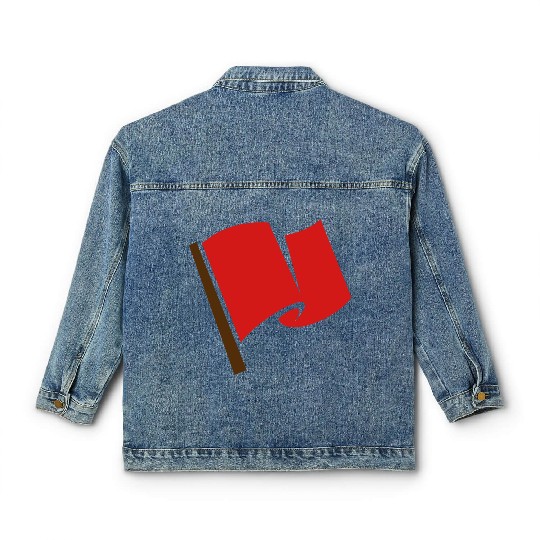 Waving Red Flag Classic Women's Denim Jackets